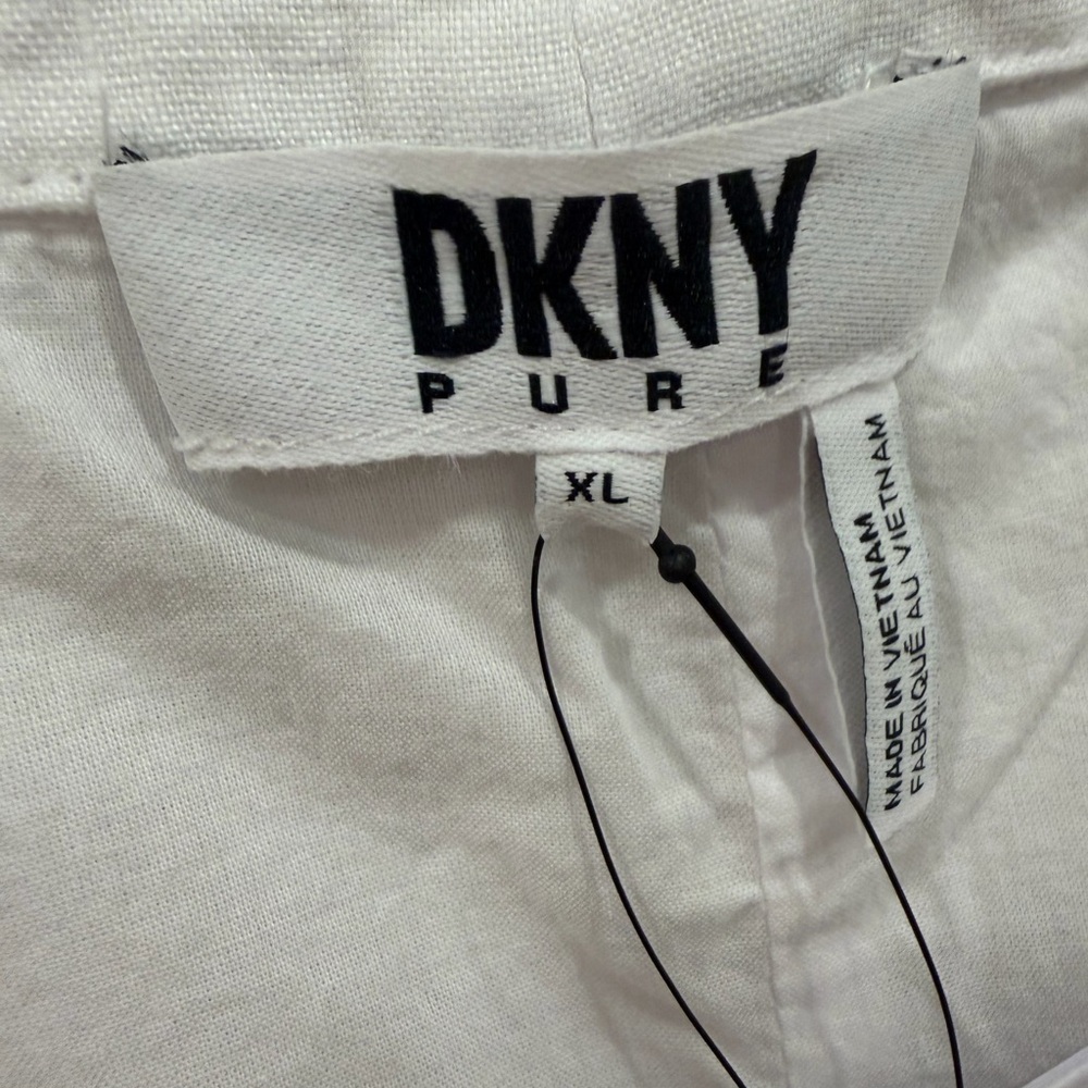 DKNY Pure White V-Neck Linen Maxi Dress size XL NWT - Picture 7 of 9